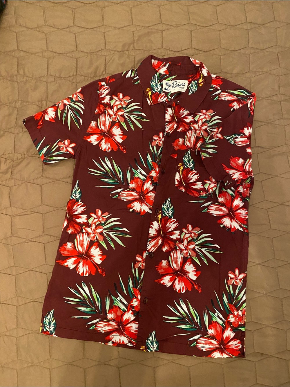 Aeropostale XS Tropical Floral Short-Sleeve Shirt
